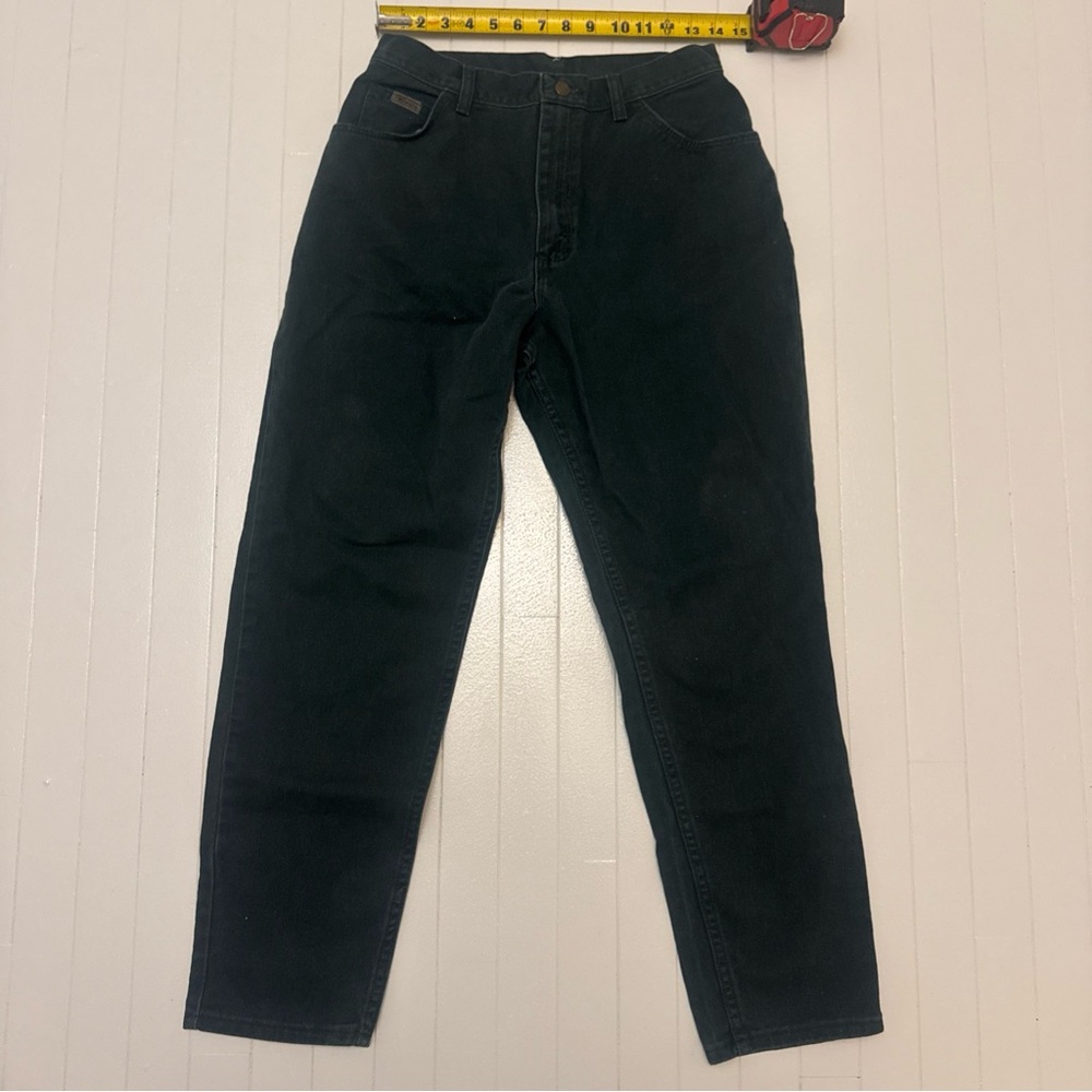 Wrangler Jeans Women's Size 12x30 Green Denim Pants Straight High Rise Pockets